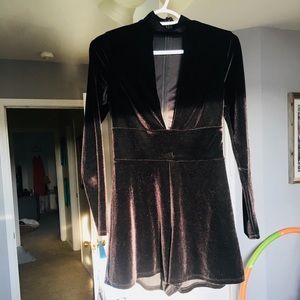 Black velvet Romper